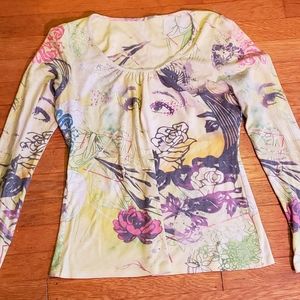 Printed long sleeve tee